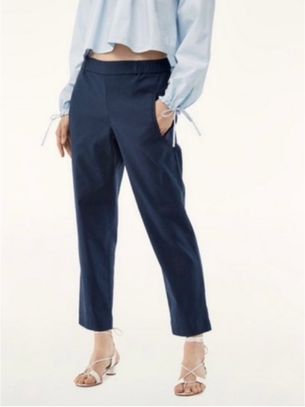 Aritzia Wilfred Darontal Pant Navy Size 0 Pull On Cropped Office Contemporary